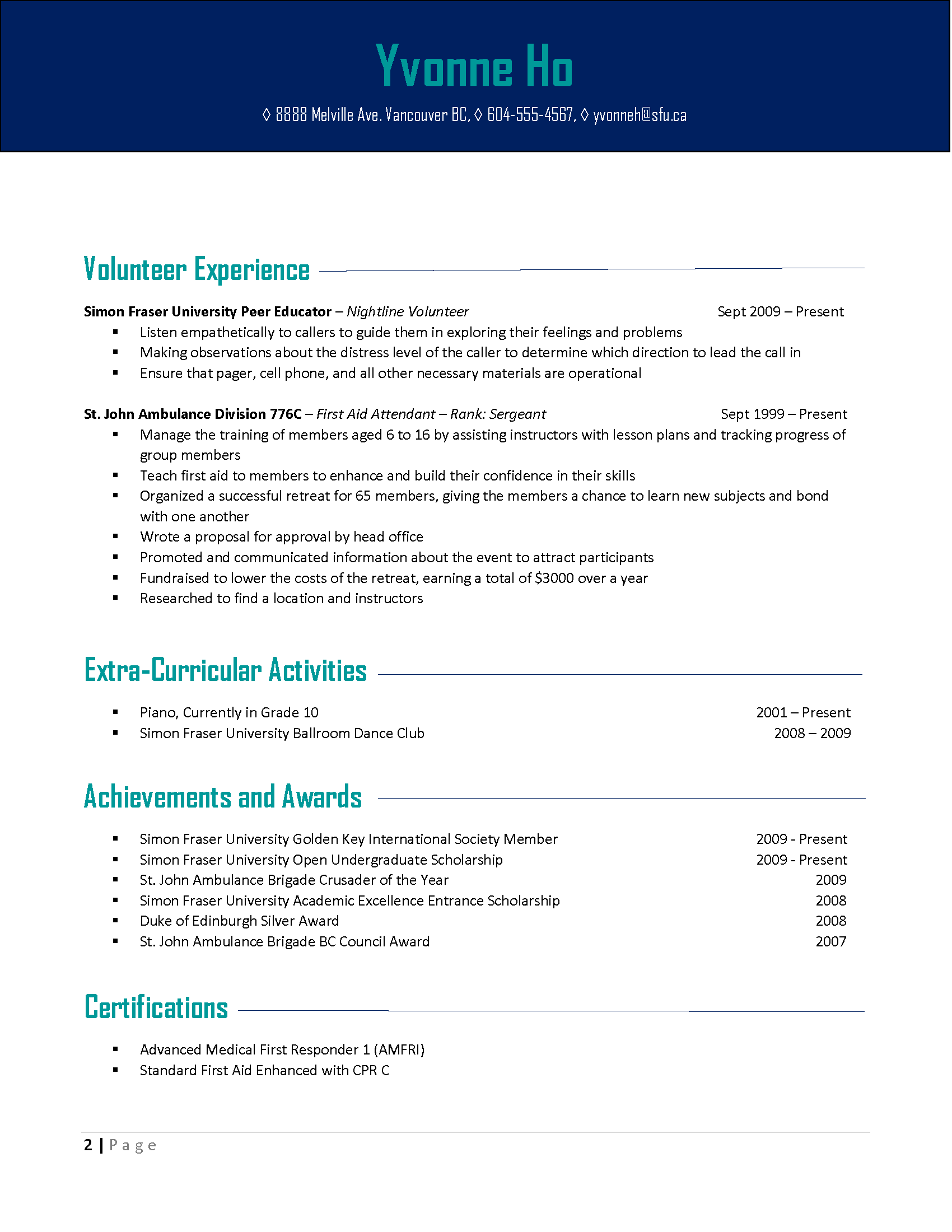 Criminology Sample Resume Sfu Olc